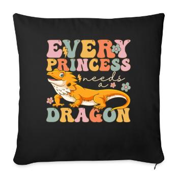 Groovy Barbu Dragon Fille - Housse de coussin décorative 45 x 45 cm - noir - Devant