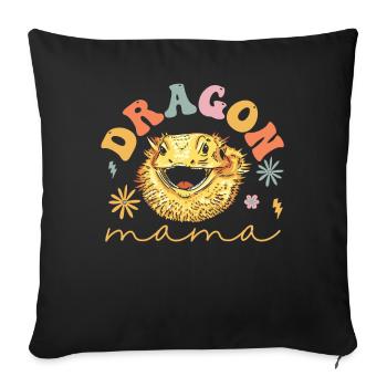 Groovy Bearded Dragon Mom Lizard Lover - Sofa pillowcase 17,3'' x 17,3'' (45 x 45 cm) - black - Front