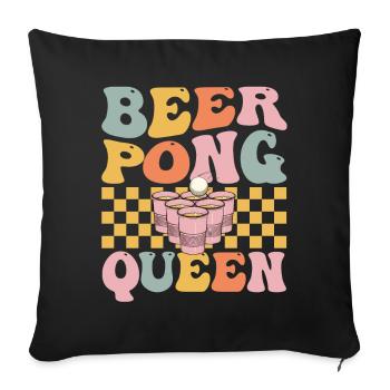 Groovy Beer Pong Girl Player Drinking Game - Sofa pillowcase 17,3'' x 17,3'' (45 x 45 cm) - black - Front