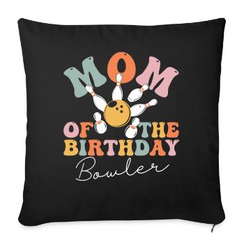 Maman de bowling groovy - Housse de coussin décorative 45 x 45 cm - noir - Devant