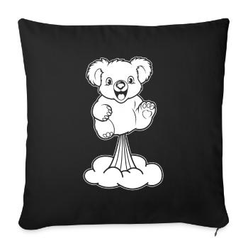 Koala Bear Rainbow Fart - Sofa pillowcase 17,3'' x 17,3'' (45 x 45 cm) - black - Front
