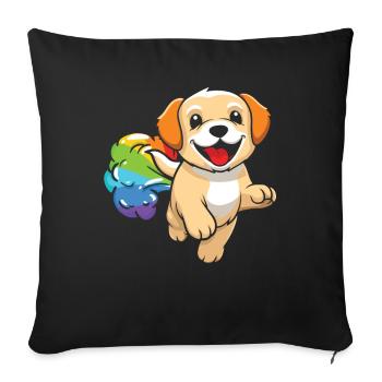 Labrador Funny Rainbow Fart - Sofa pillowcase 17,3'' x 17,3'' (45 x 45 cm) - black - Front