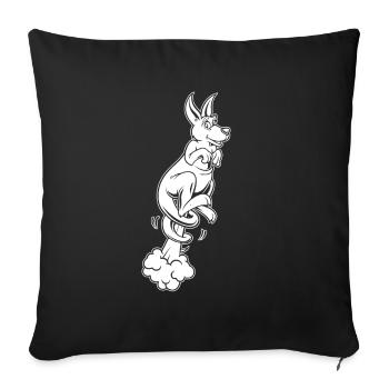 Kangaroo rainbow fart - Sofa pillowcase 17,3'' x 17,3'' (45 x 45 cm) - black - Front