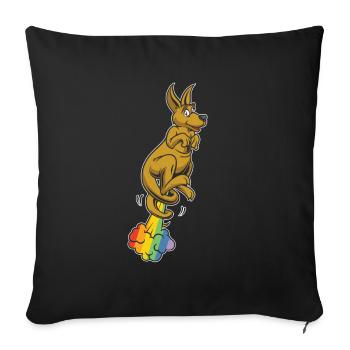 Kangaroo Funny Rainbow Fart - Sofa pillowcase 17,3'' x 17,3'' (45 x 45 cm) - black - Front