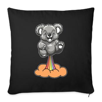 Koala Bear Funny Rainbow Fart - Sofa pillowcase 17,3'' x 17,3'' (45 x 45 cm) - black - Front