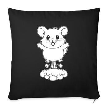 Hamster Goldhamster Regenbogenfurz - Sofakissenbezug 45 x 45 cm - Schwarz - Vorne