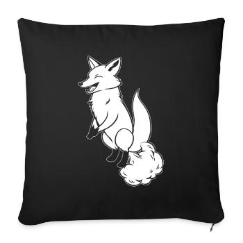 Fox rainbow fart - Sofa pillowcase 17,3'' x 17,3'' (45 x 45 cm) - black - Front