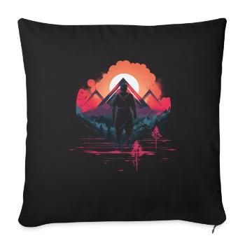 Japanese, Traditional, Mountain, Fuji, Japan, Geisha - Sofa pillowcase 17,3'' x 17,3'' (45 x 45 cm) - black - Front