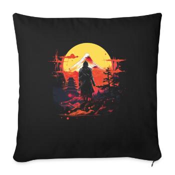 Japanese, Traditional, Mountain, Fuji, Japan, Geisha - Sofa pillowcase 17,3'' x 17,3'' (45 x 45 cm) - black - Front