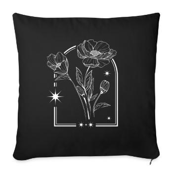 Poppy Poppy Flora Floral Poppy - Sofa pillowcase 17,3'' x 17,3'' (45 x 45 cm) - black - Front