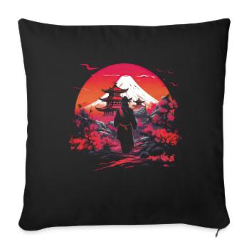 Japanese, Traditional, Mountain, Fuji, Japan, Geisha - Sofa pillowcase 17,3'' x 17,3'' (45 x 45 cm) - black - Front