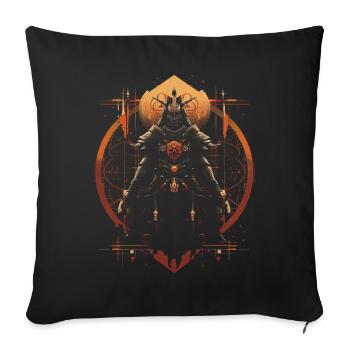 Œuvres d’art japonaises - Housse de coussin décorative 45 x 45 cm - noir - Devant
