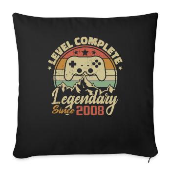2008 Birthday Gift Complete Level - 2008 - Sofa pillowcase 17,3'' x 17,3'' (45 x 45 cm) - black - Front