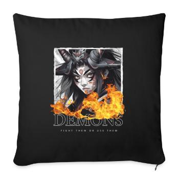 Samouraï démoniaque - Housse de coussin décorative 45 x 45 cm - noir - Devant