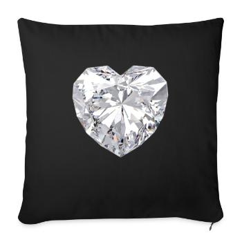 Diamond Heart Gemstone Jewelry - Sofa pillowcase 17,3'' x 17,3'' (45 x 45 cm) - black - Front