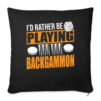 Backgammon - Sofa pillowcase 17,3'' x 17,3'' (45 x 45 cm) - black - Front