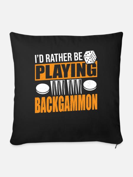 Backgammon - Sofakissenbezug 45 x 45 cm - Schwarz