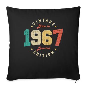 Vintage 1967 Original 1967 Retro Anniversary 1967 - Sofa pillowcase 17,3'' x 17,3'' (45 x 45 cm) - black - Front