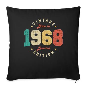 Vintage 1968 Original 1968 Retro Anniversary 1968 - Sofa pillowcase 17,3'' x 17,3'' (45 x 45 cm) - black - Front