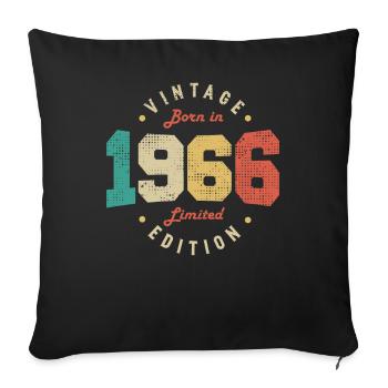 Jahrgang 1966 Original 1966 Retro Jubiläum 1966 - Sofakissenbezug 45 x 45 cm - Schwarz - Vorne