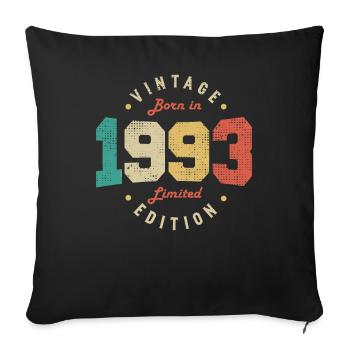 Vintage 1993 Original 1993 Retro Anniversary 1993 - Sofa pillowcase 17,3'' x 17,3'' (45 x 45 cm) - black - Front