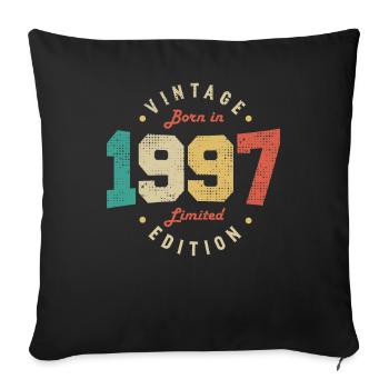Vintage 1997 Original 1997 Anniversaire Rétro 1997 - Housse de coussin décorative 45 x 45 cm - noir - Devant