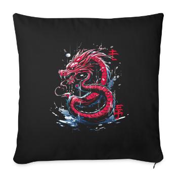 Japanese Tattoo Night Mystical Japan - Sofa pillowcase 17,3'' x 17,3'' (45 x 45 cm) - black - Front