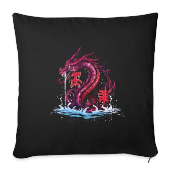 Japanese Japanese Landscape Asia Mystical - Sofa pillowcase 17,3'' x 17,3'' (45 x 45 cm) - black - Front