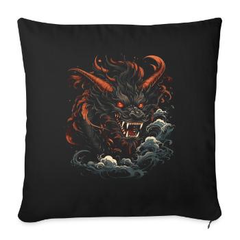 Japanese Tattoo Night Mystical Japan - Sofa pillowcase 17,3'' x 17,3'' (45 x 45 cm) - black - Front
