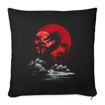 Japanese Tattoo Night Mystical Japan - Sofa pillowcase 17,3'' x 17,3'' (45 x 45 cm) - black - Front