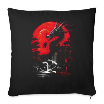 Japanese Japanese Landscape Asia Mystical - Sofa pillowcase 17,3'' x 17,3'' (45 x 45 cm) - black - Front