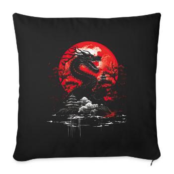 Japanese Tattoo Night Mystical Japan - Sofa pillowcase 17,3'' x 17,3'' (45 x 45 cm) - black - Front