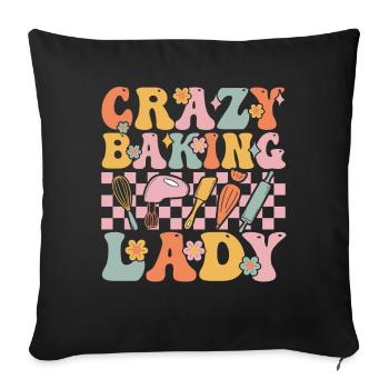 Groovy Pâtisserie Fille Boulanger Chef - Housse de coussin décorative 45 x 45 cm - noir - Devant