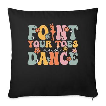 Groovy Ballerine Ballet Danseuse - Housse de coussin décorative 45 x 45 cm - noir - Devant