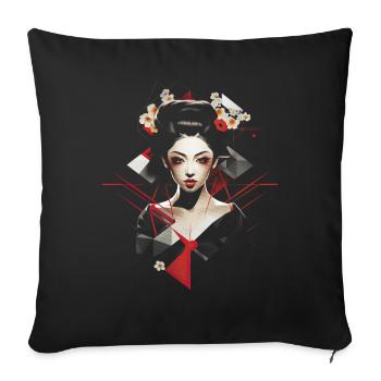 Kimono Japonais Beau Japon - Housse de coussin décorative 45 x 45 cm - noir - Devant