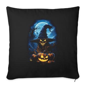Halloween Creepy Artwork Horreur - Housse de coussin décorative 45 x 45 cm - noir - Devant