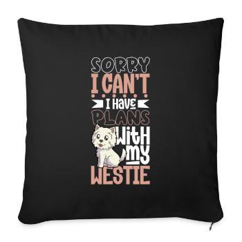Projets avec mon West Highland Terrier - Housse de coussin décorative 45 x 45 cm - noir - Devant