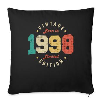 Vintage 1998 Original 1998 Retro Birthday 1998 - Sofa pillowcase 17,3'' x 17,3'' (45 x 45 cm) - black - Front