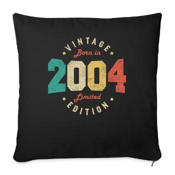 Vintage 2004 Original 2004 Anniversaire Rétro 2004 - Housse de coussin décorative 45 x 45 cm - noir - Devant