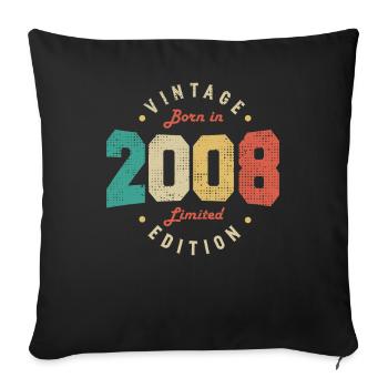 Vintage 2008 Original 2008 Retro Anniversary 2008 - Sofa pillowcase 17,3'' x 17,3'' (45 x 45 cm) - black - Front