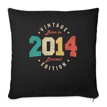 Jahrgang 2014 Original 2014 Retro Jubiläum 2014 - Sofakissenbezug 45 x 45 cm - Schwarz - Vorne
