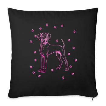 Great Dane with small paws - Sofa pillowcase 17,3'' x 17,3'' (45 x 45 cm) - black - Front