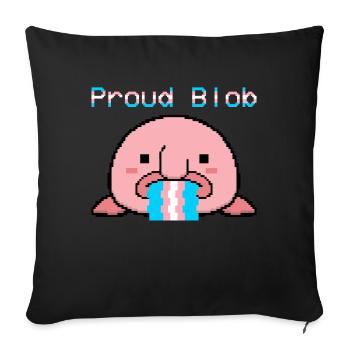 Blobfish Transgender Flag Trans Pride - Sofa pillowcase 17,3'' x 17,3'' (45 x 45 cm) - black - Front