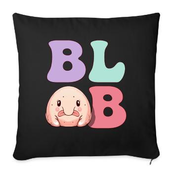 Drôle de poisson blob - Housse de coussin décorative 45 x 45 cm - noir - Devant