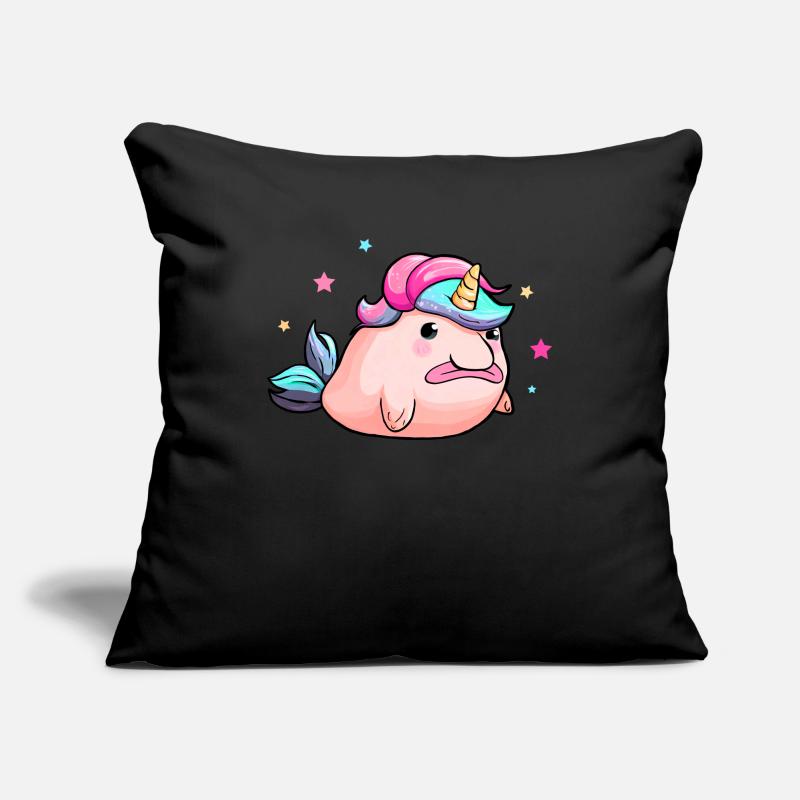 Drôle Blob Poisson Licorne Housse de coussin décorative 45 x 45 cm