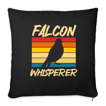 Cadeau d’ornithologie de fauconnerie - Housse de coussin décorative 45 x 45 cm - noir - Devant