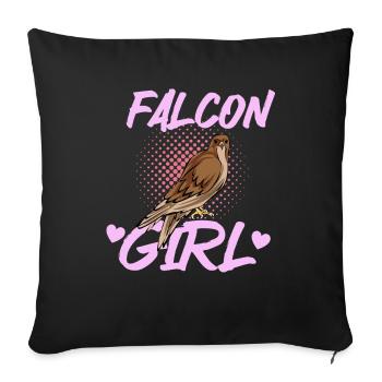 Cadeau d’ornithologie de fauconnerie - Housse de coussin décorative 45 x 45 cm - noir - Devant