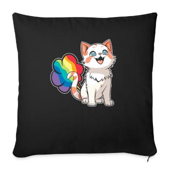Chat Drôle De Pet Arc-en-Ciel - Housse de coussin décorative 45 x 45 cm - noir - Devant