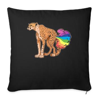 Guépard Drôle Arc-en-Ciel Pet - Housse de coussin décorative 45 x 45 cm - noir - Devant