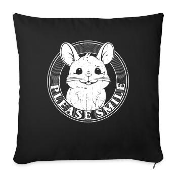 Chinchilla Just Smile - Sofa pillowcase 17,3'' x 17,3'' (45 x 45 cm) - black - Front